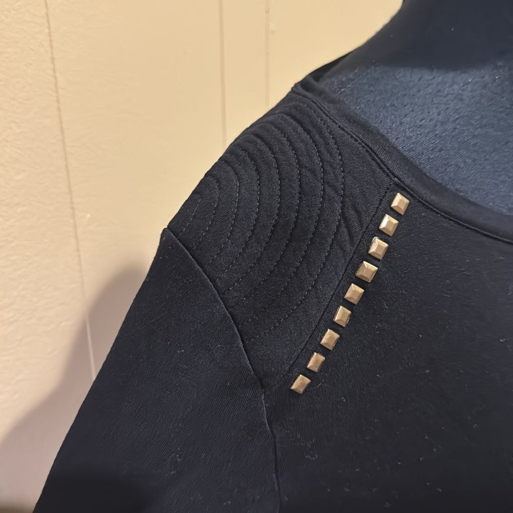 Zara Basic Evening Collection Black Top. Brass St… - image 2